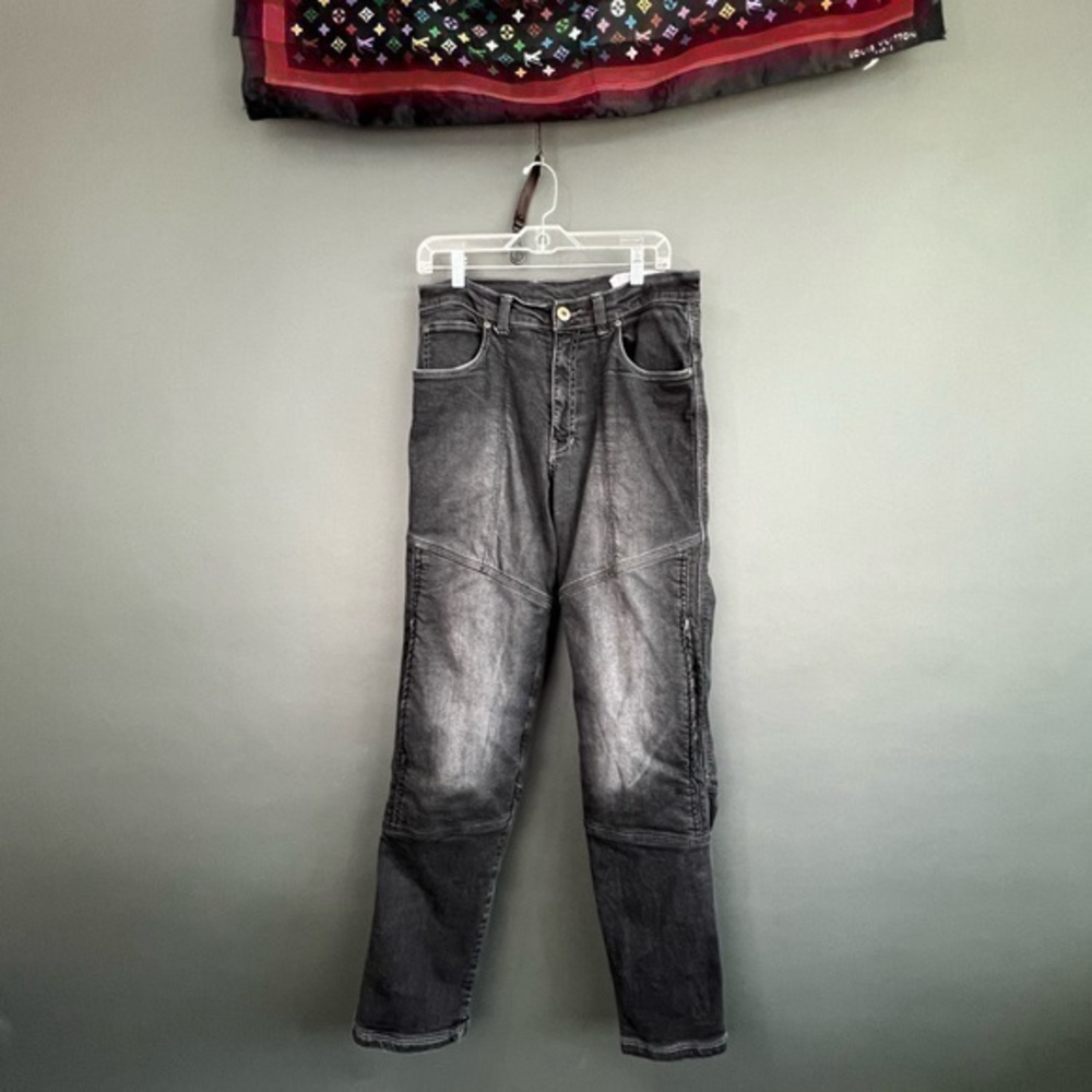 RHOK PEKEV Motorcycle Jeans Double Knee Cargo Diamond Cut Denim